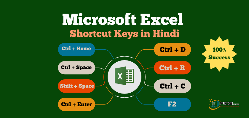 Microsoft Excel Shortcut Keys in Hindi By PICSTech