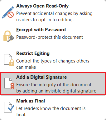 Add a Digital Signature