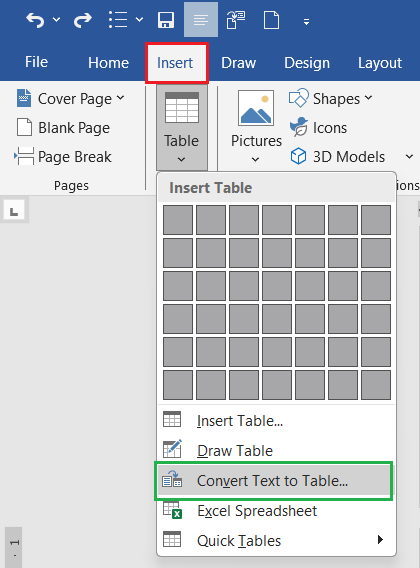 Convert Text to Table