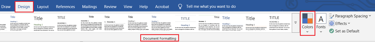 Design Tab Colors