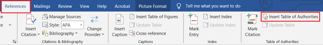Insert Table of Authorities