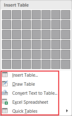 Insert Table