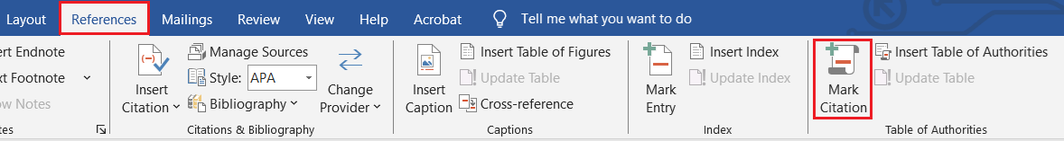 Mark Citation Option