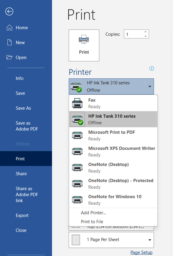 Print to PDF