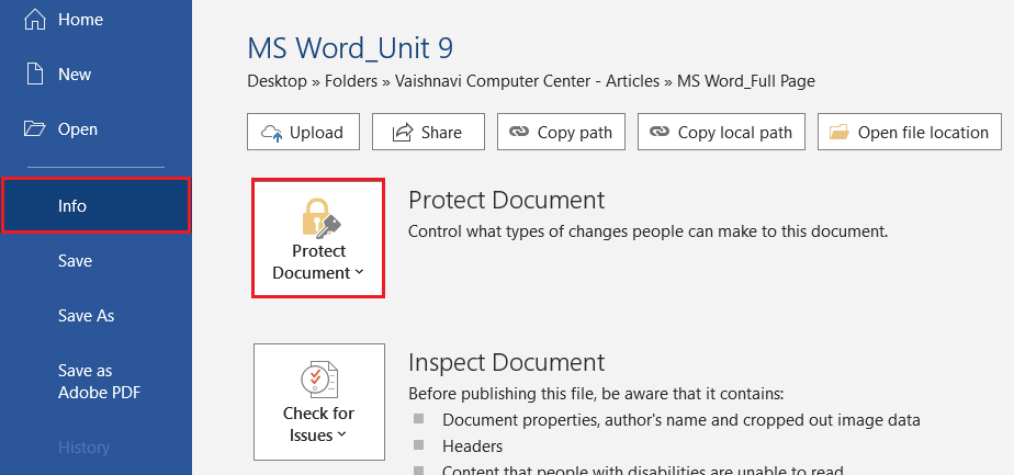 Protect Document