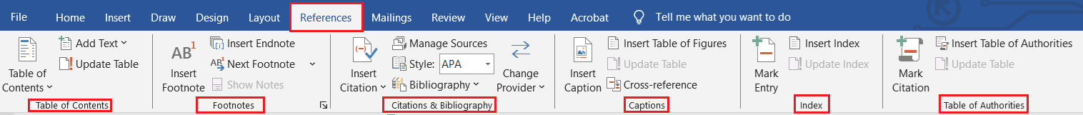 Reference Tab