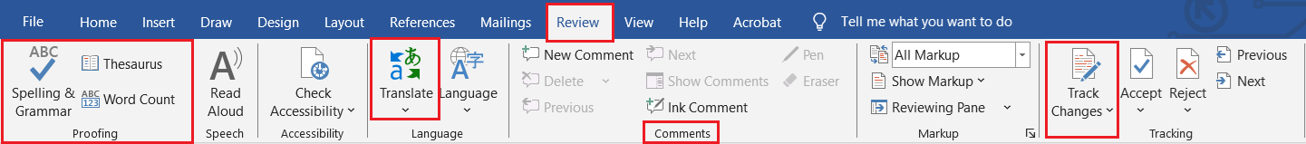 Review Tab