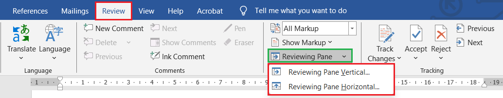 Reviewing Pane